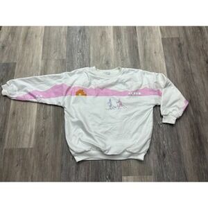 Vtg 80s Adidas AOP Skiing Ski Snow Winter Nylon Sweatshirt XL WOWWWW